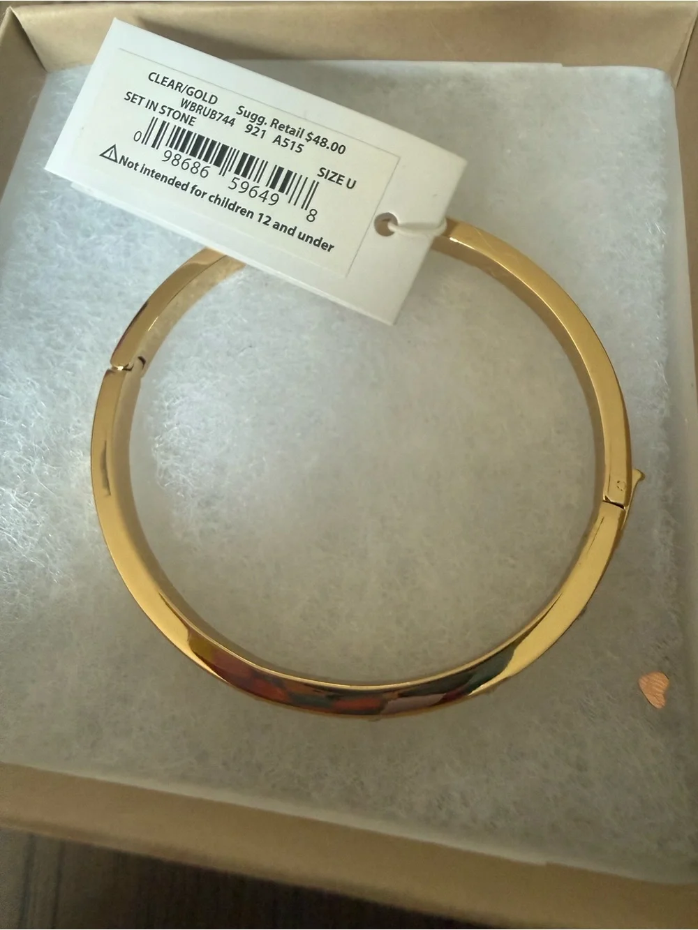 kate spade Gold Crystal-Stud Slim Bangle Bracelet - Picture 5 of 8